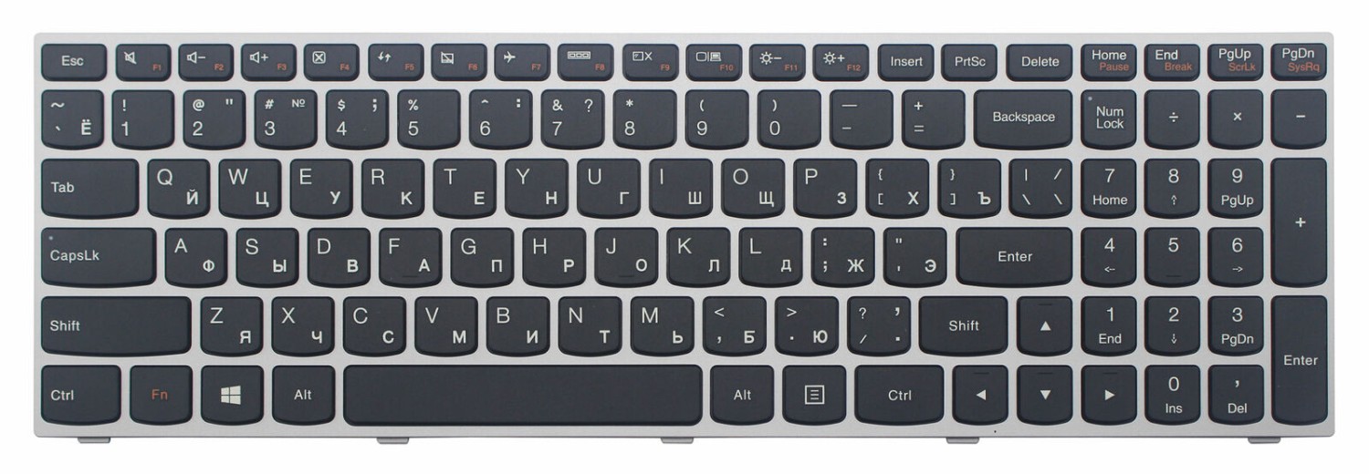 Keyboard For Lenovo Z51-70/g50-70 Silver Frame